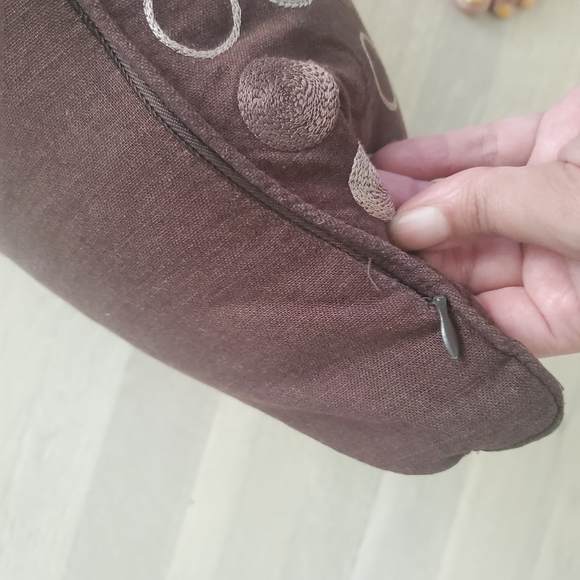 Small Brown Decorative Throw Pillow - Picture 4 of 5